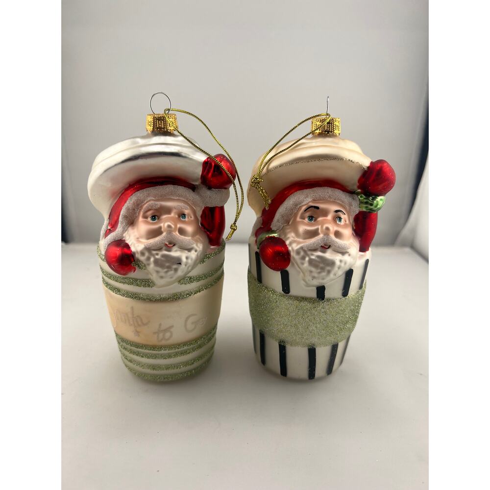 Santa Claus Christmas Ornaments Bundle of 2 New